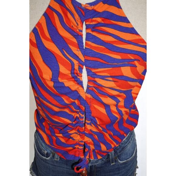 Eloquii Orange & Purple Zebra Print Halter Top – Size 14/16 - Picture 4 of 8